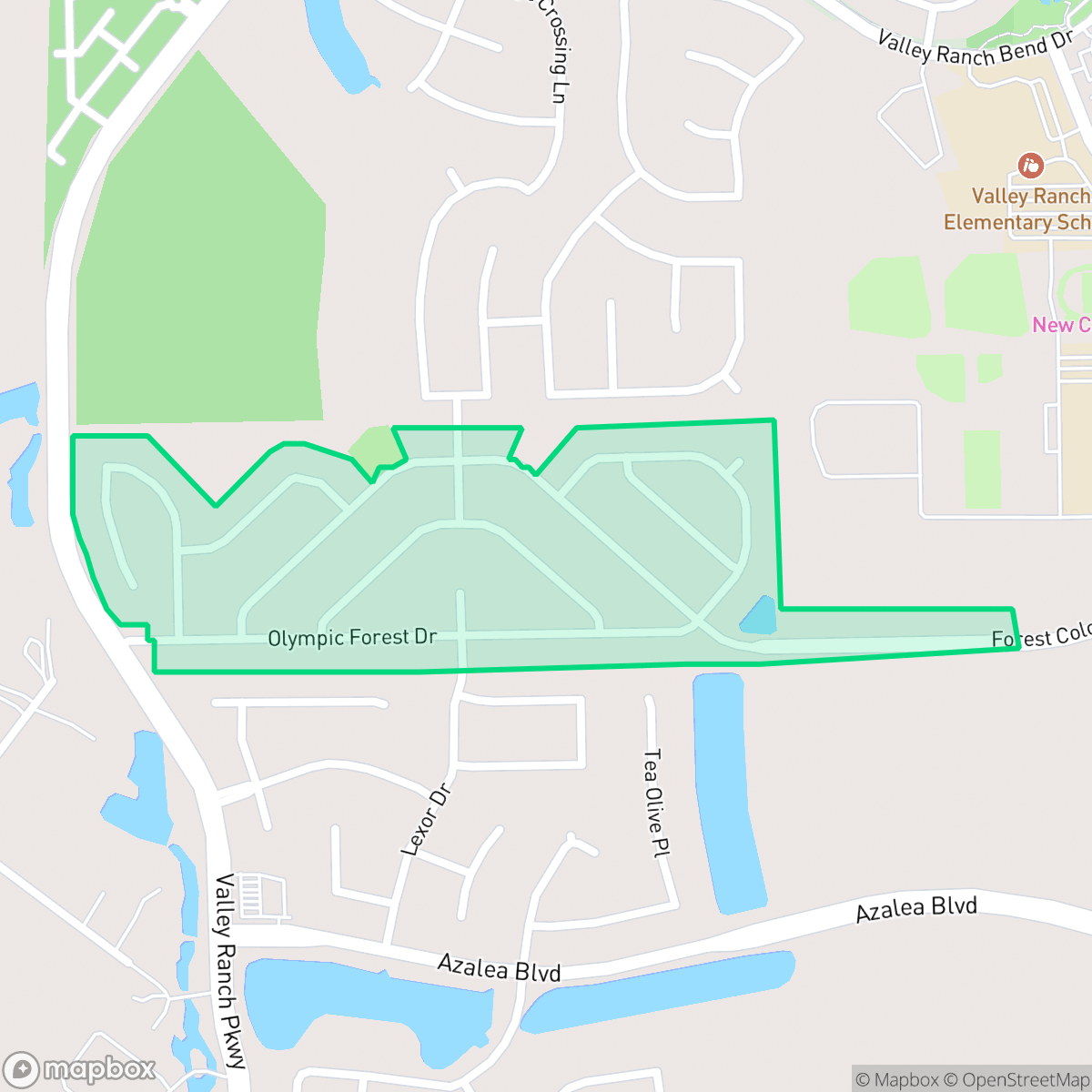 Map showing the location of Forest Colony, Houston, TX