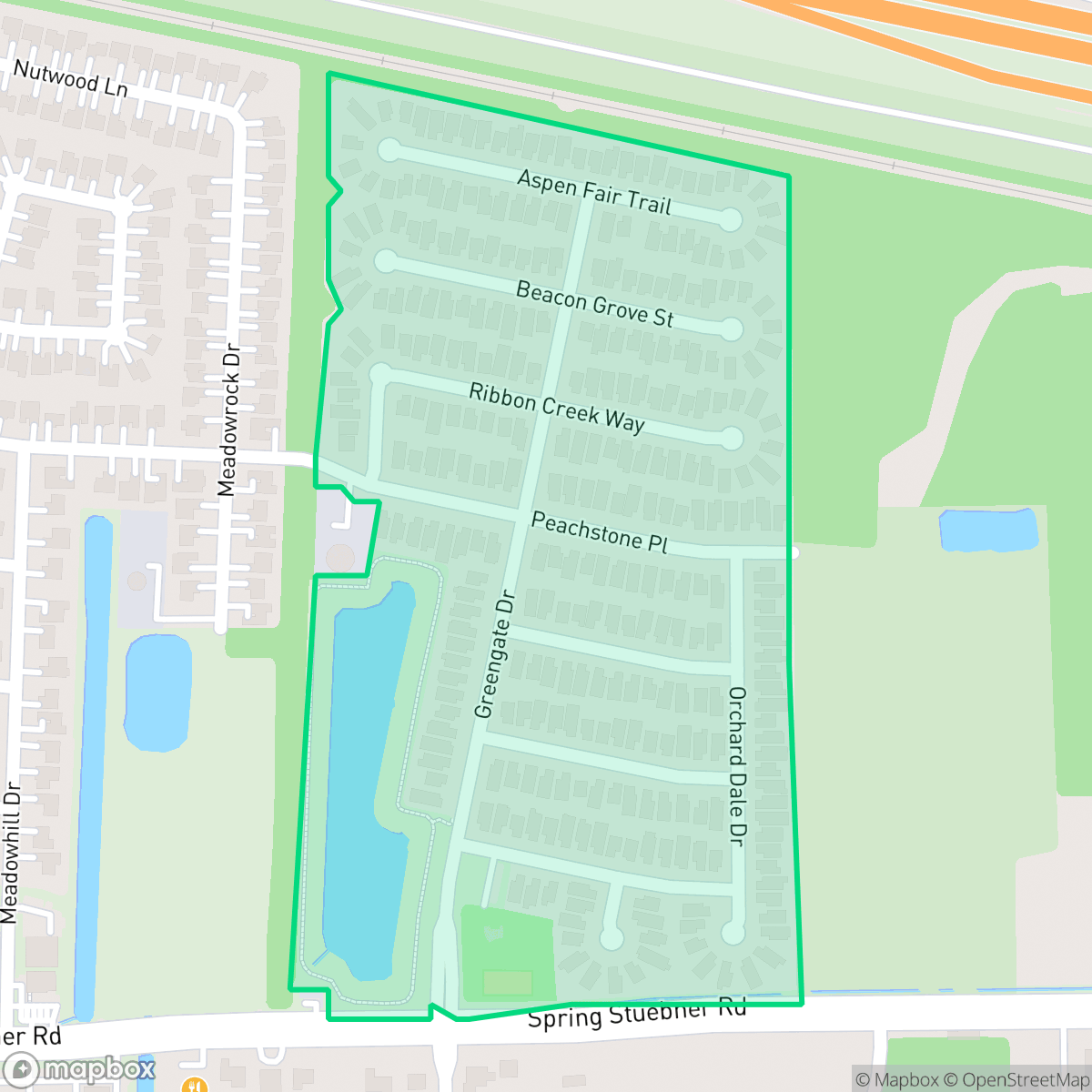 Map showing the location of Forest Ridge, Houston, TX