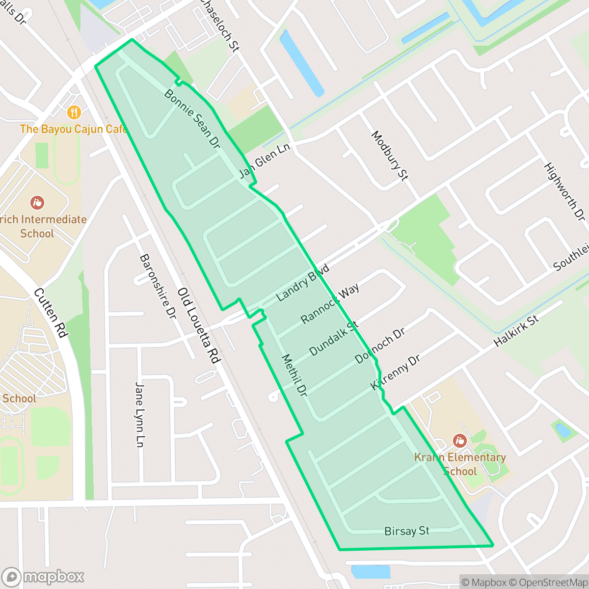 Map showing the location of Glenloch, Houston, TX