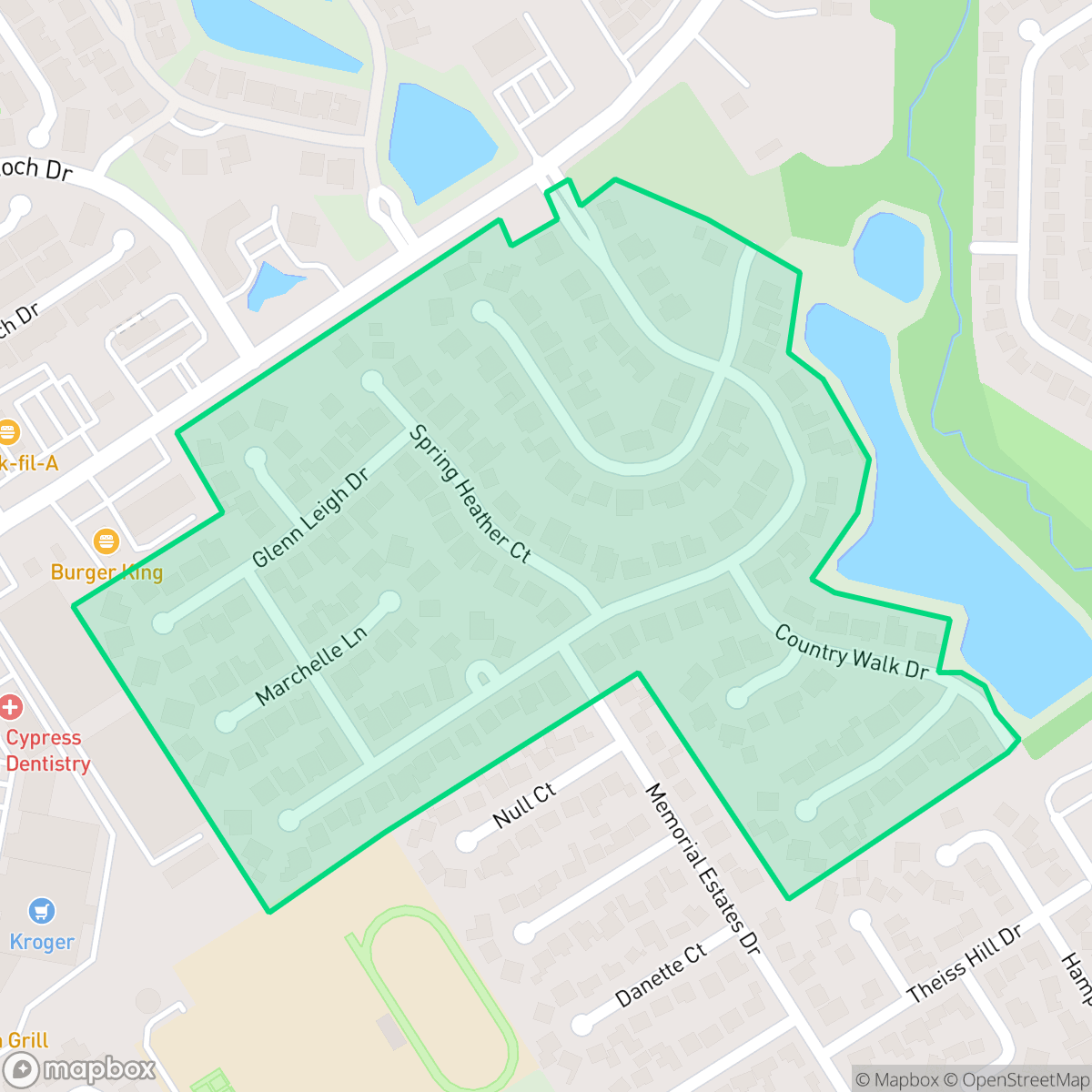 Map showing the location of Glenn Haven Estates, Houston, TX
