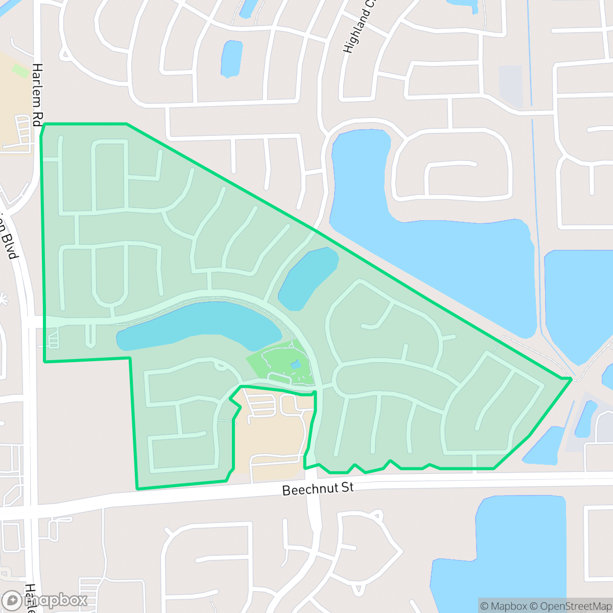 Map showing the location of Grand Vista Lakes, Houston, TX