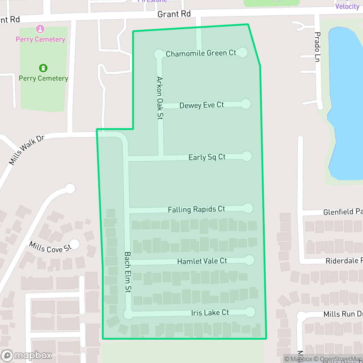 Map showing the location of Grants Trace, Houston, TX