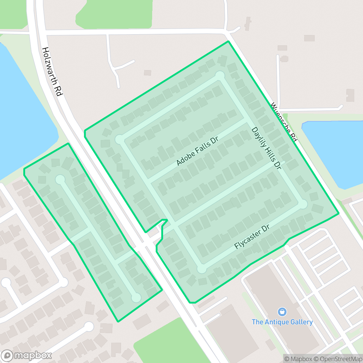 Map showing the location of Hannover Springs, Houston, TX