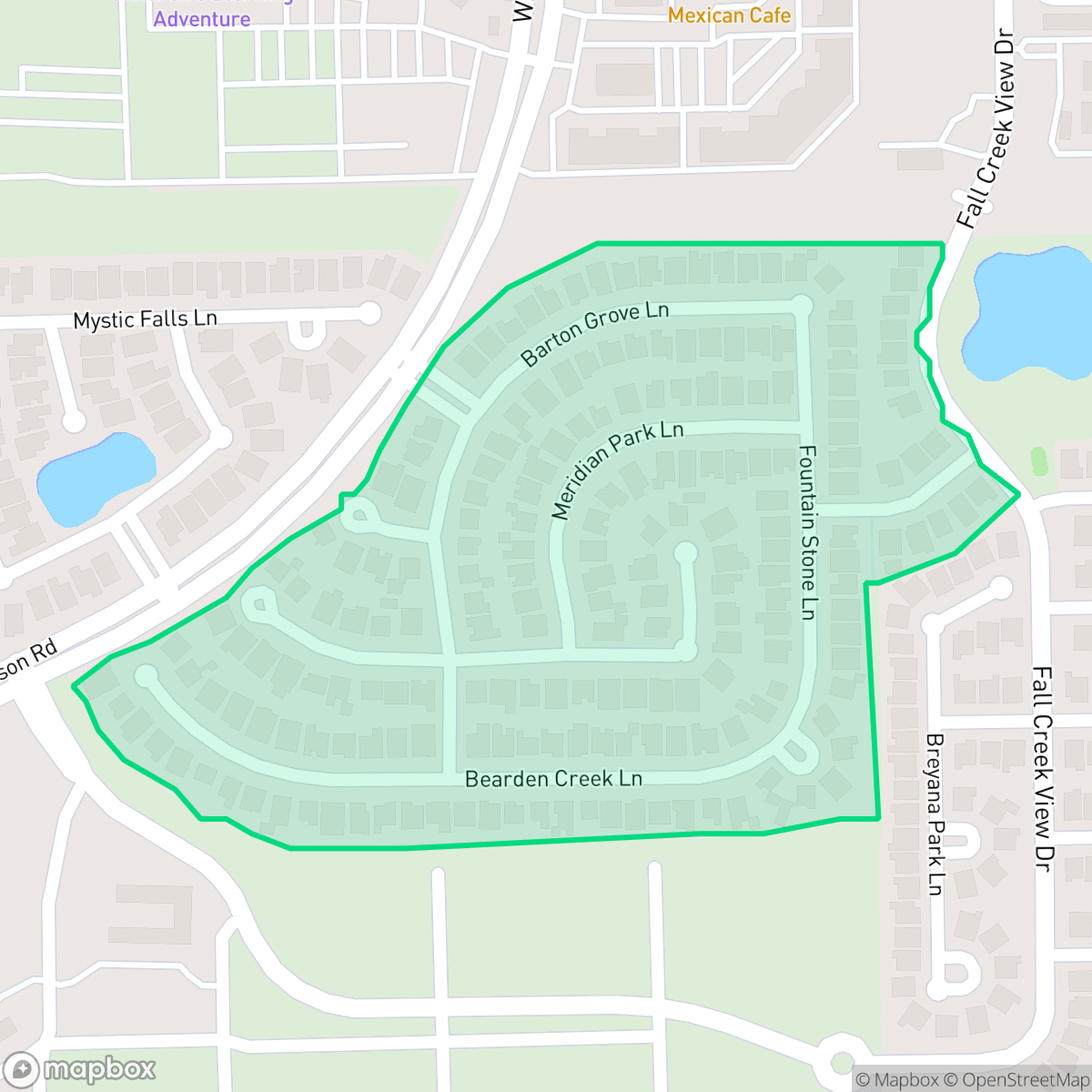 Map showing the location of Heather Glen, Houston, TX