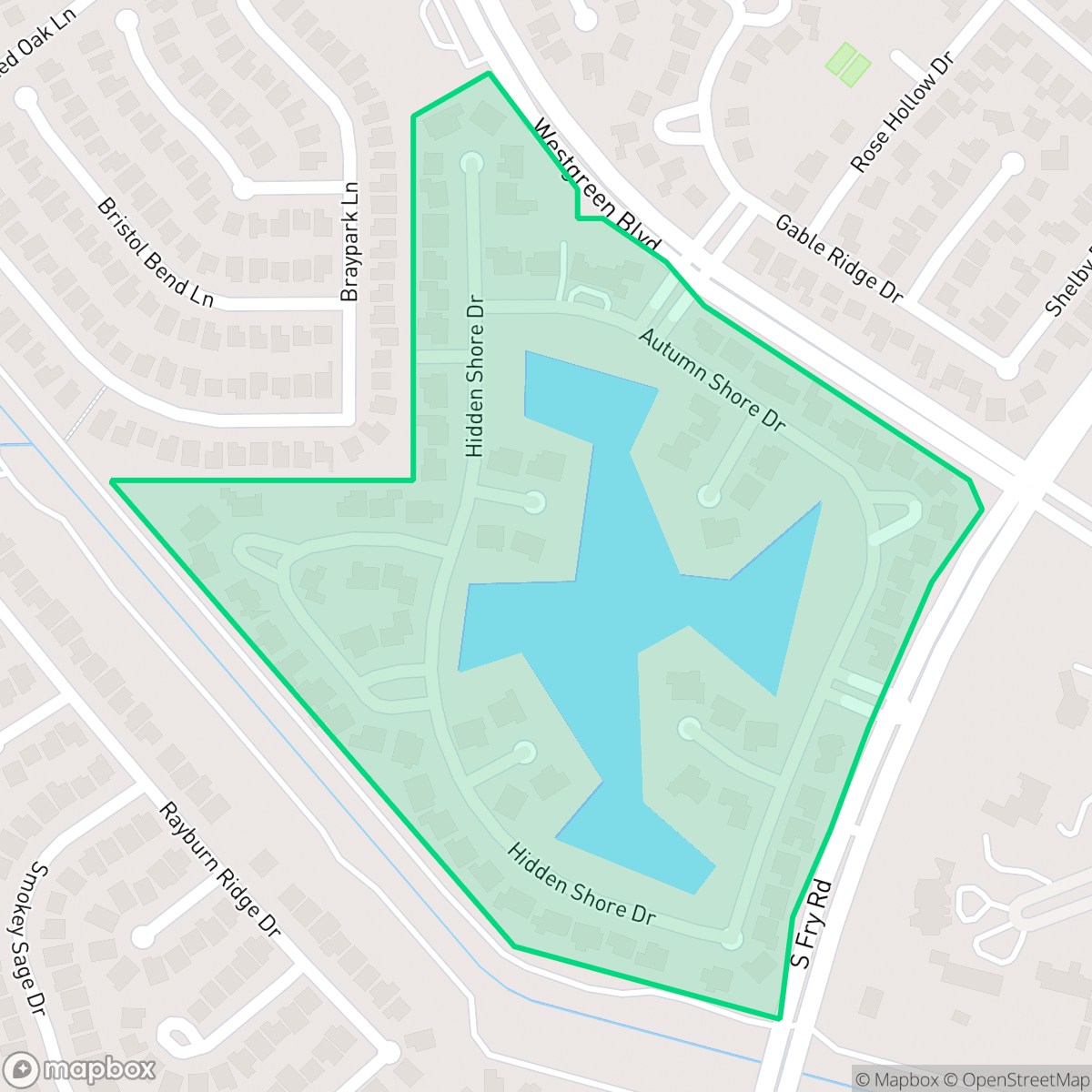 Map showing the location of Kelliwood Lakes, Houston, TX