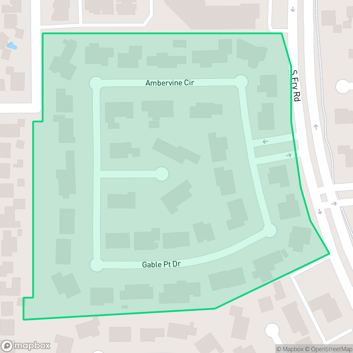Map showing the location of Kelliwood Parc, Houston, TX