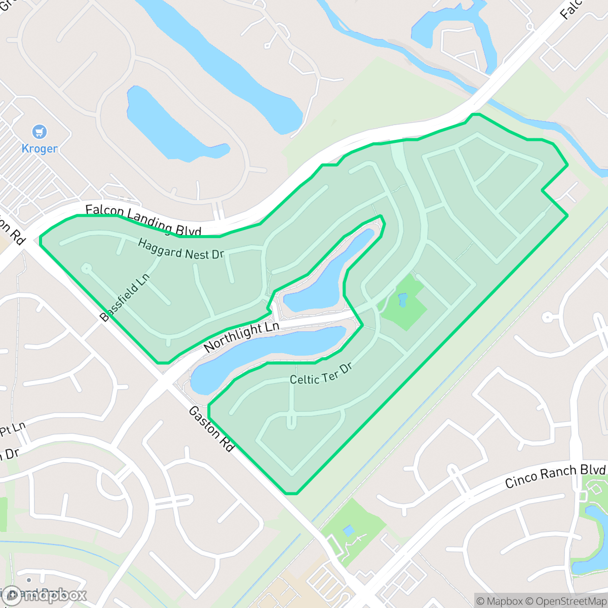 Map showing the location of King Lakes, Houston, TX