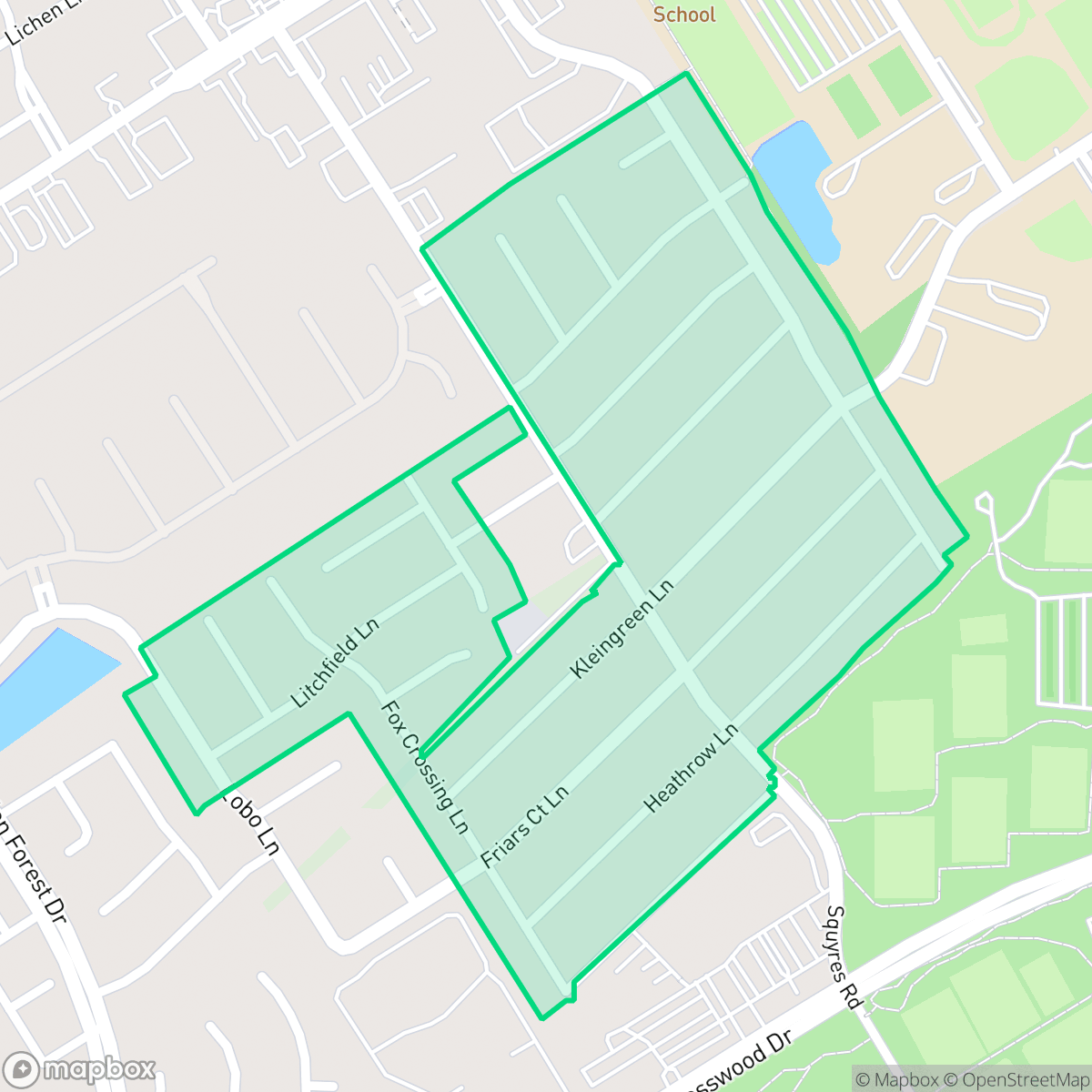 Map showing the location of Kleinwood, Houston, TX