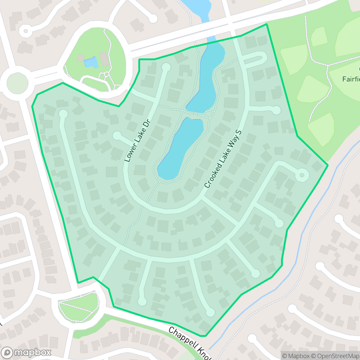 Map showing the location of Lake Ridge, Houston, TX