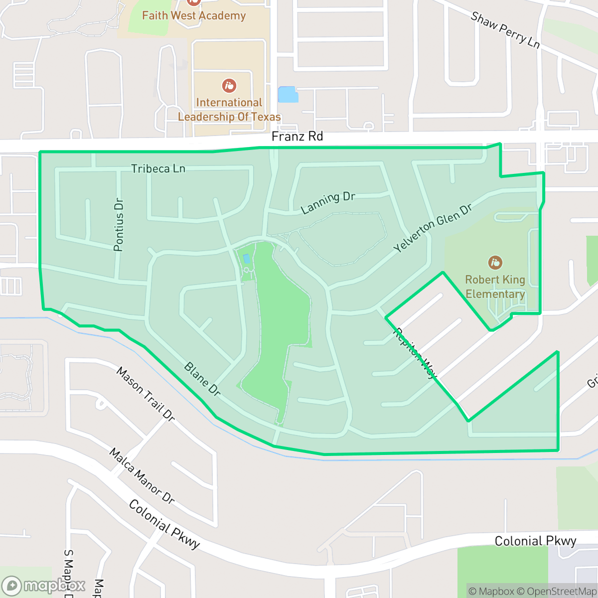 Map showing the location of Lakecrest, Houston, TX