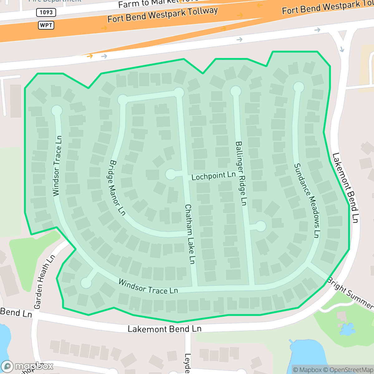 Map showing the location of Lakemont Meadows, Houston, TX