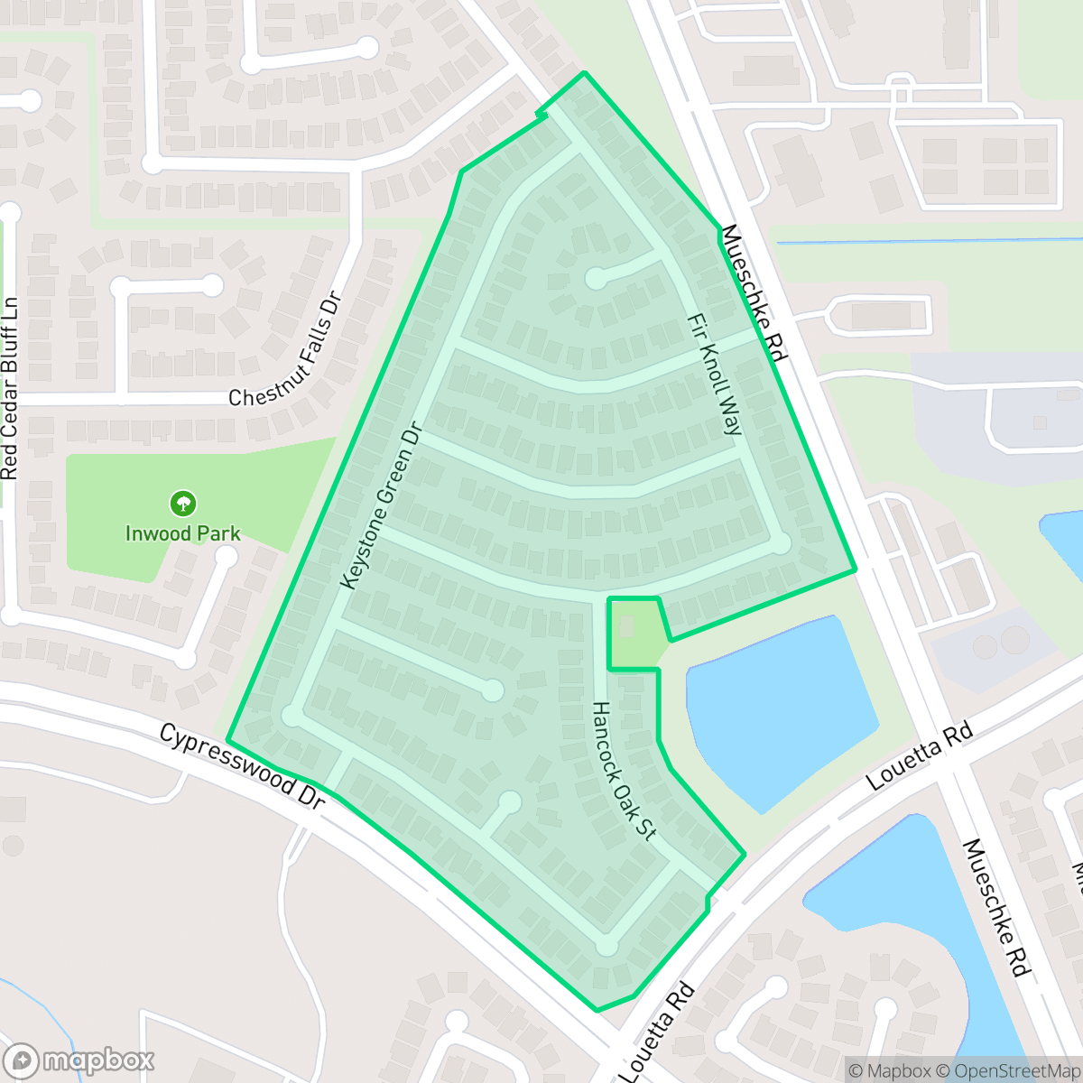 Map showing the location of Lakepointe, Houston, TX