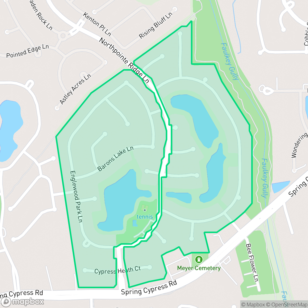 Map showing the location of Lakes at Northpointe, Houston, TX