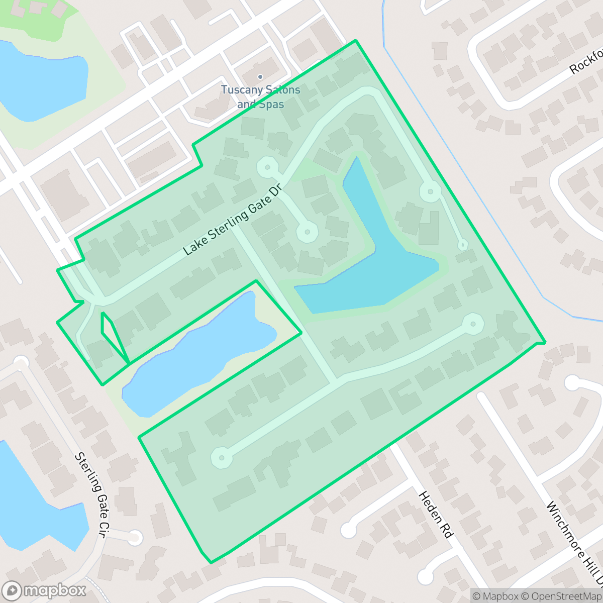 Map showing the location of Lakes of Sterling Gate, Houston, TX