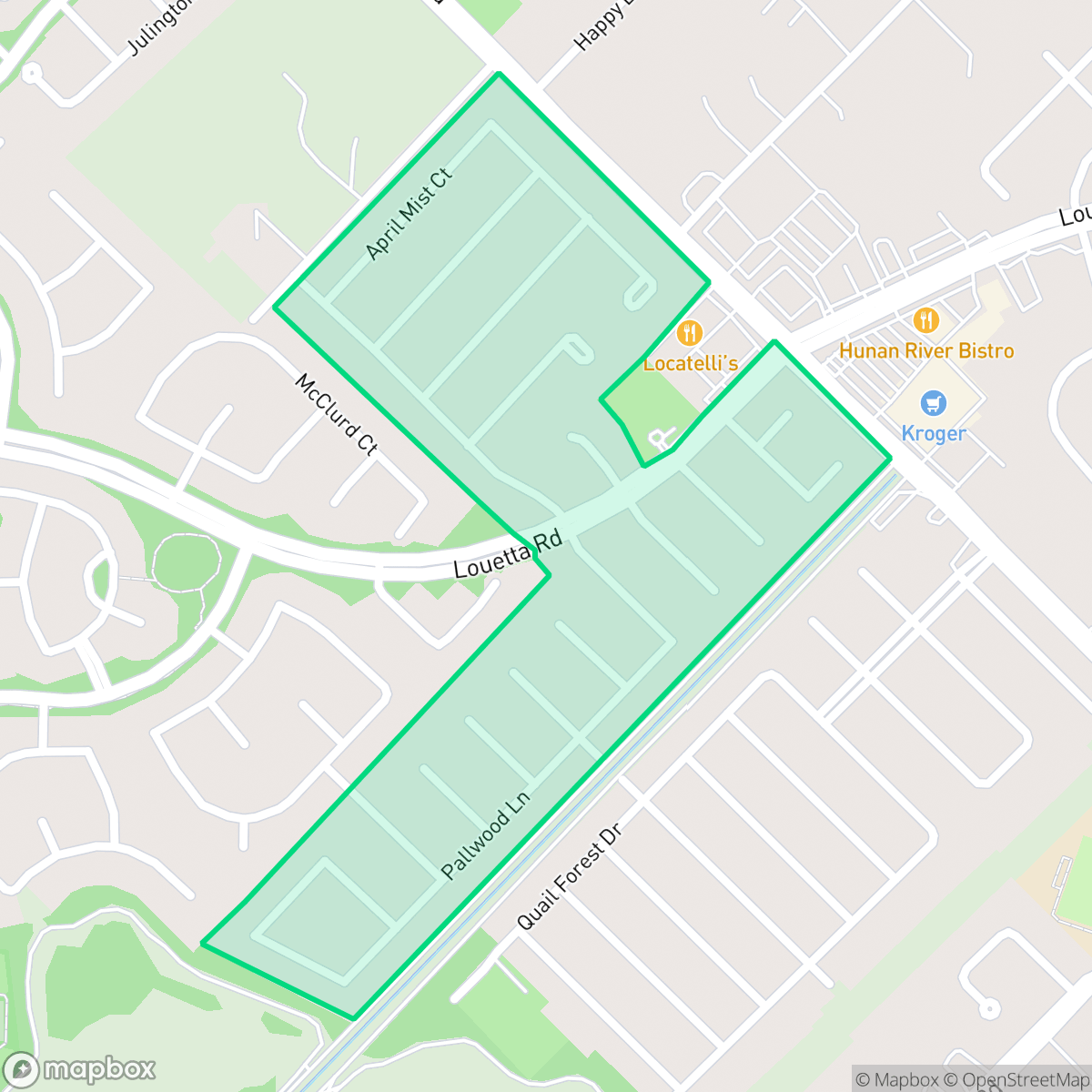 Map showing the location of Lakewood Glen, Houston, TX