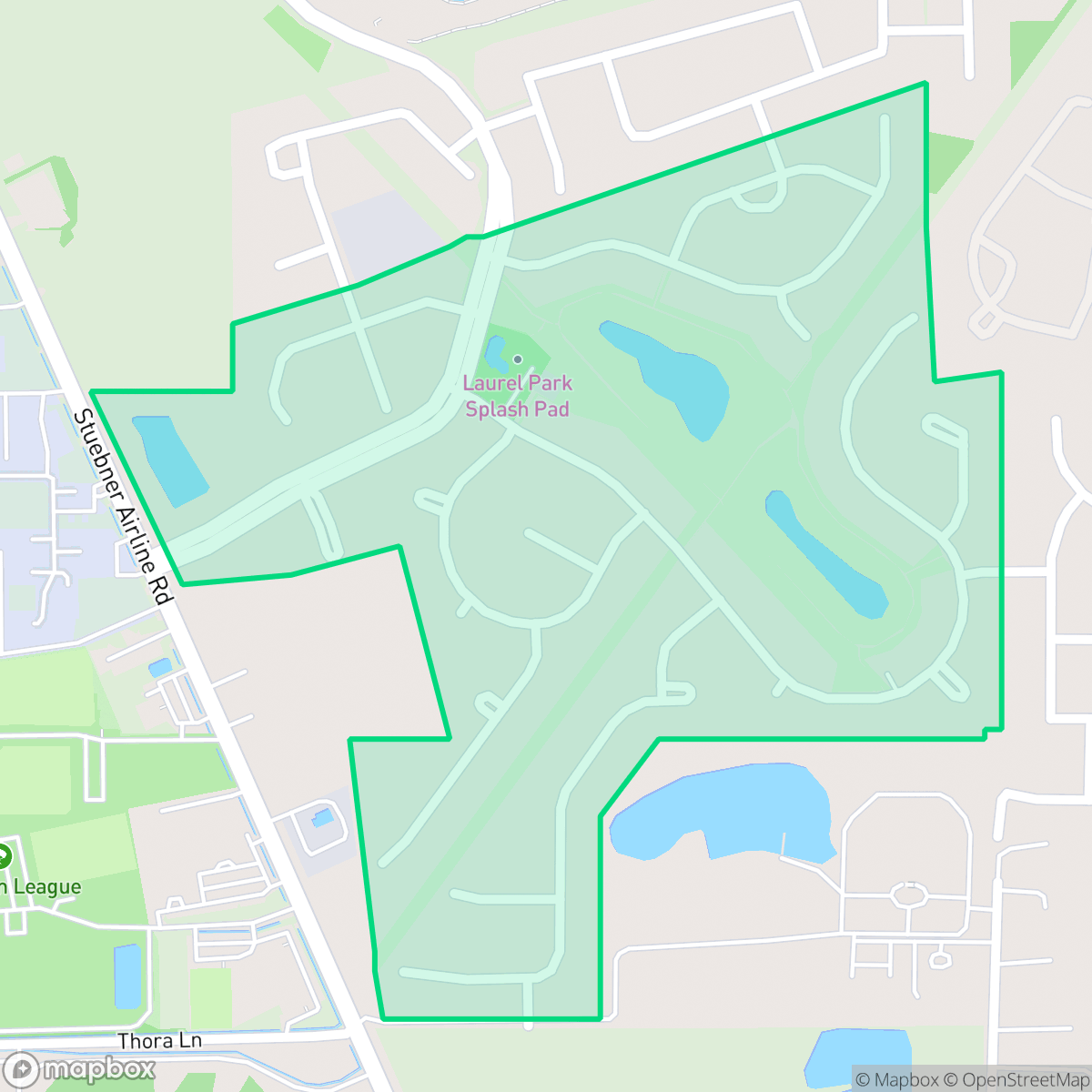 Map showing the location of Laurel Park, Houston, TX
