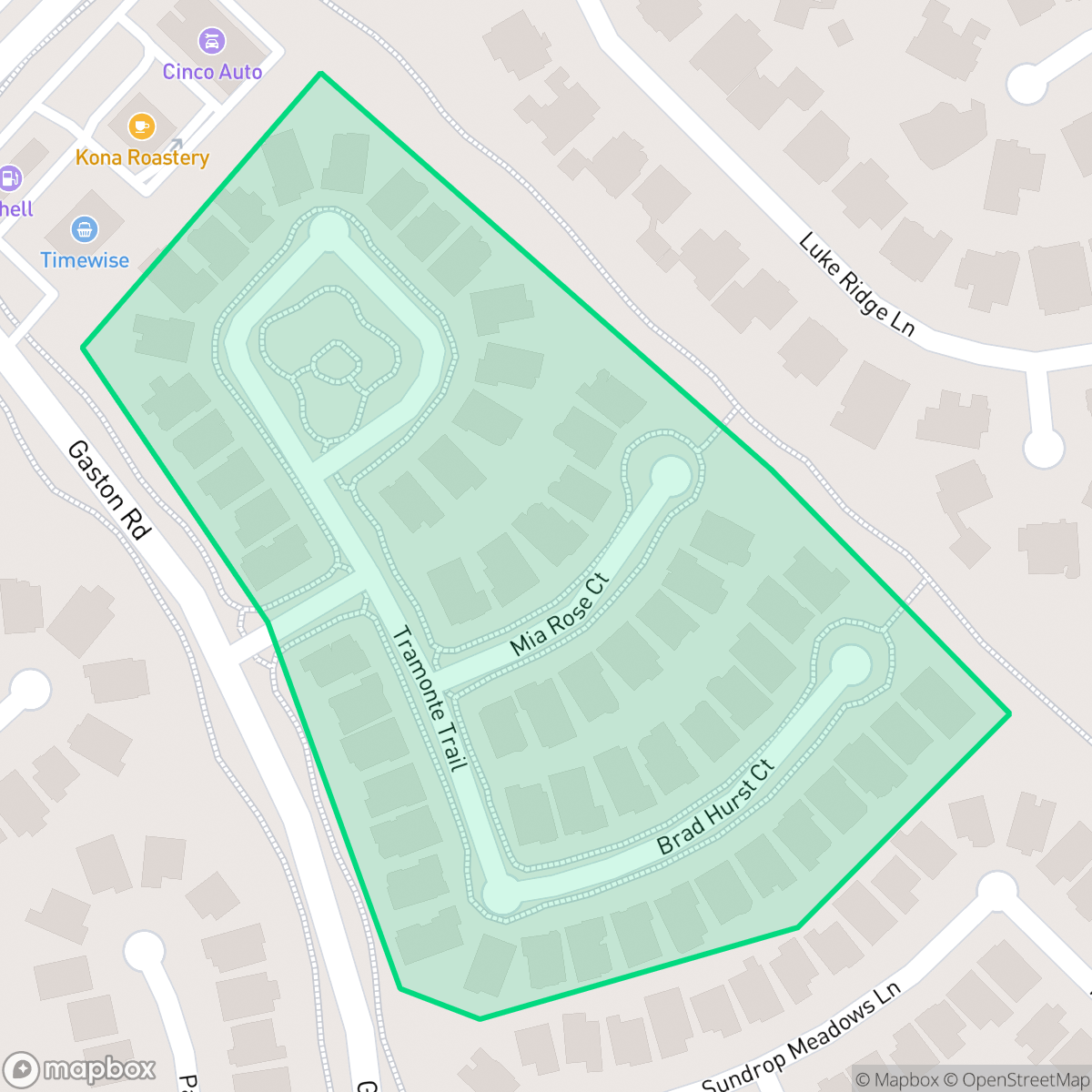 Map showing the location of Legacy Place, Houston, TX