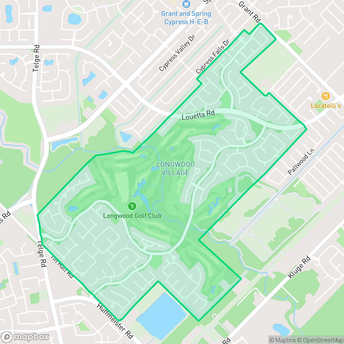 Map showing the location of Longwood Village, Houston, TX