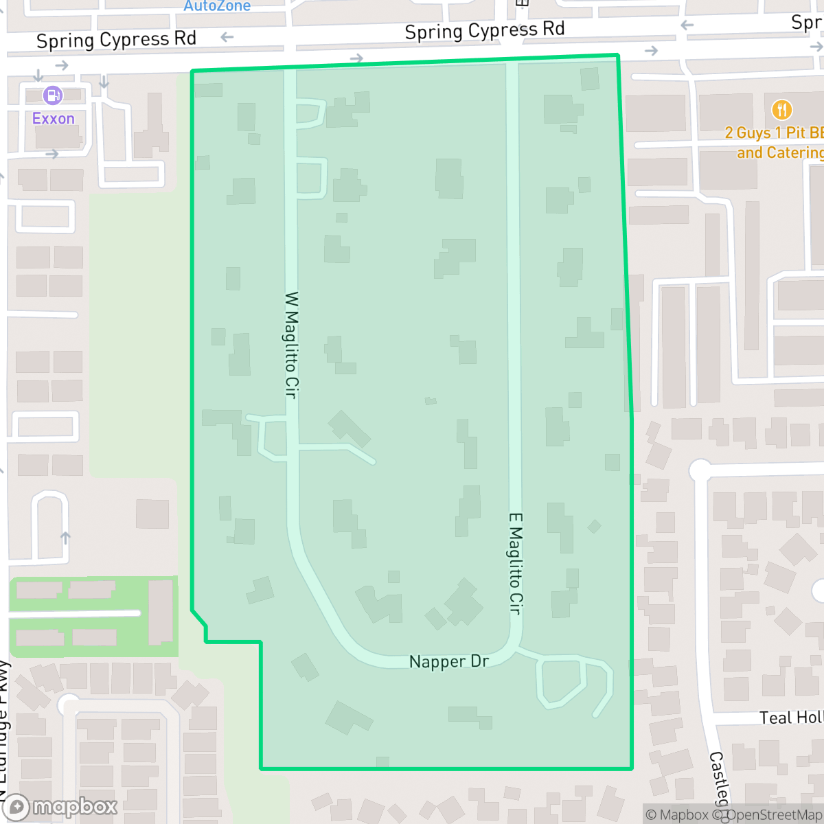 Map showing the location of Maglitto, Houston, TX