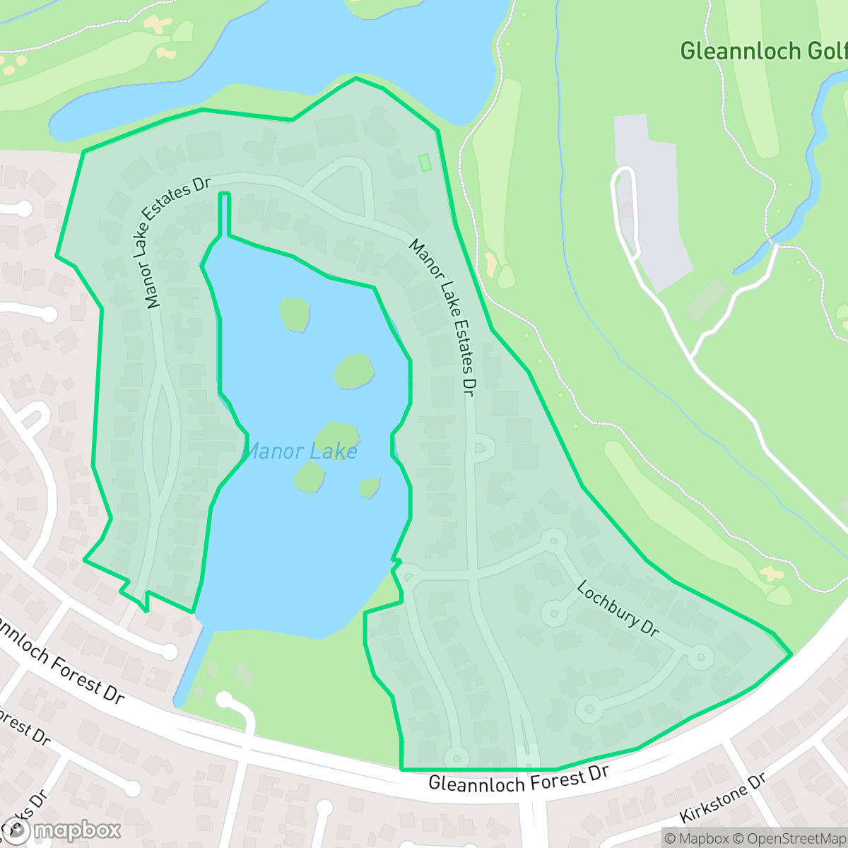 Map showing the location of Manor Lake Estates, Houston, TX