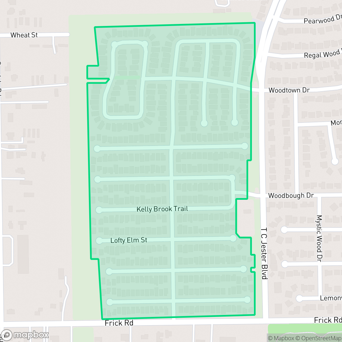Map showing the location of Maple Ridge Place, Houston, TX