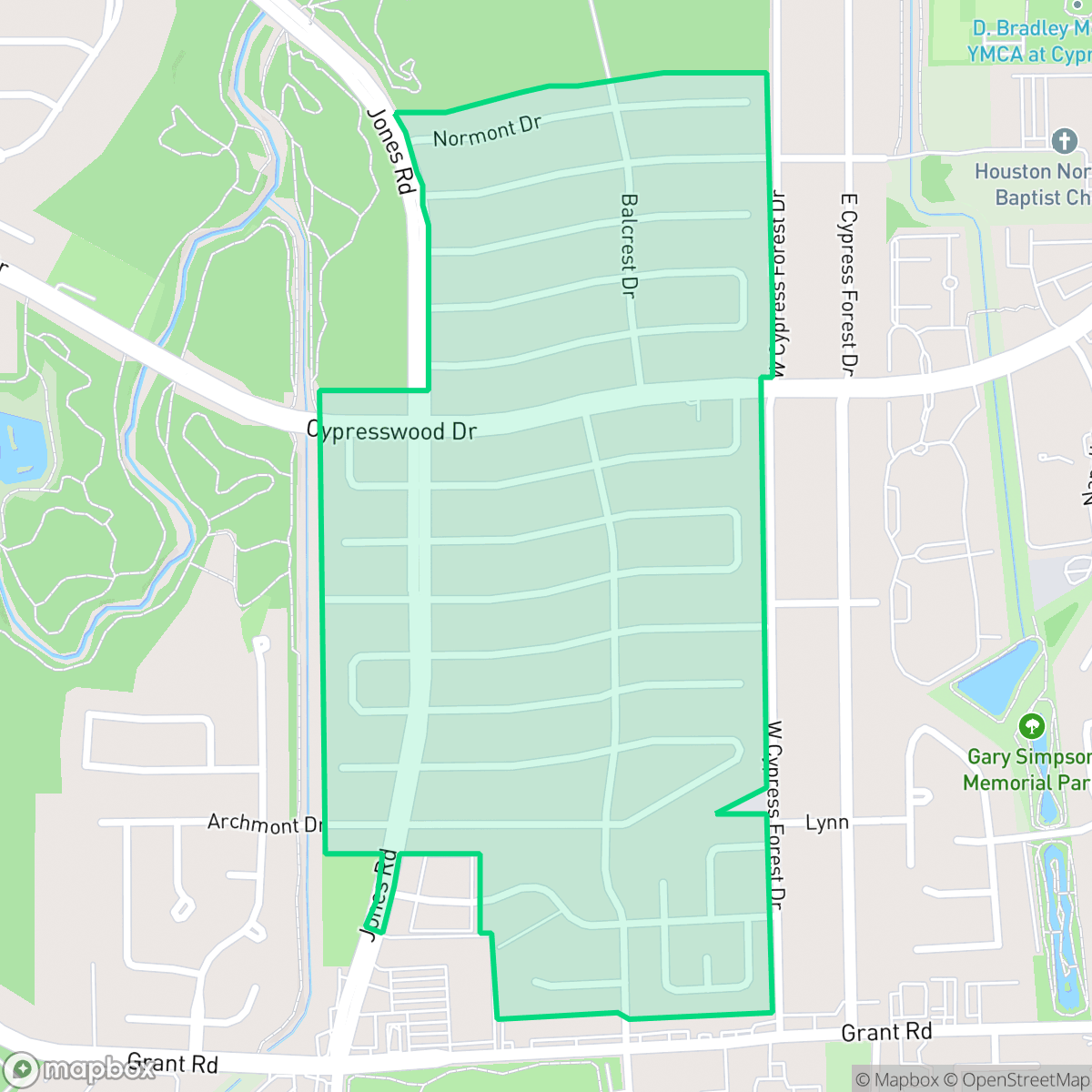 Map showing the location of Norchester, Houston, TX