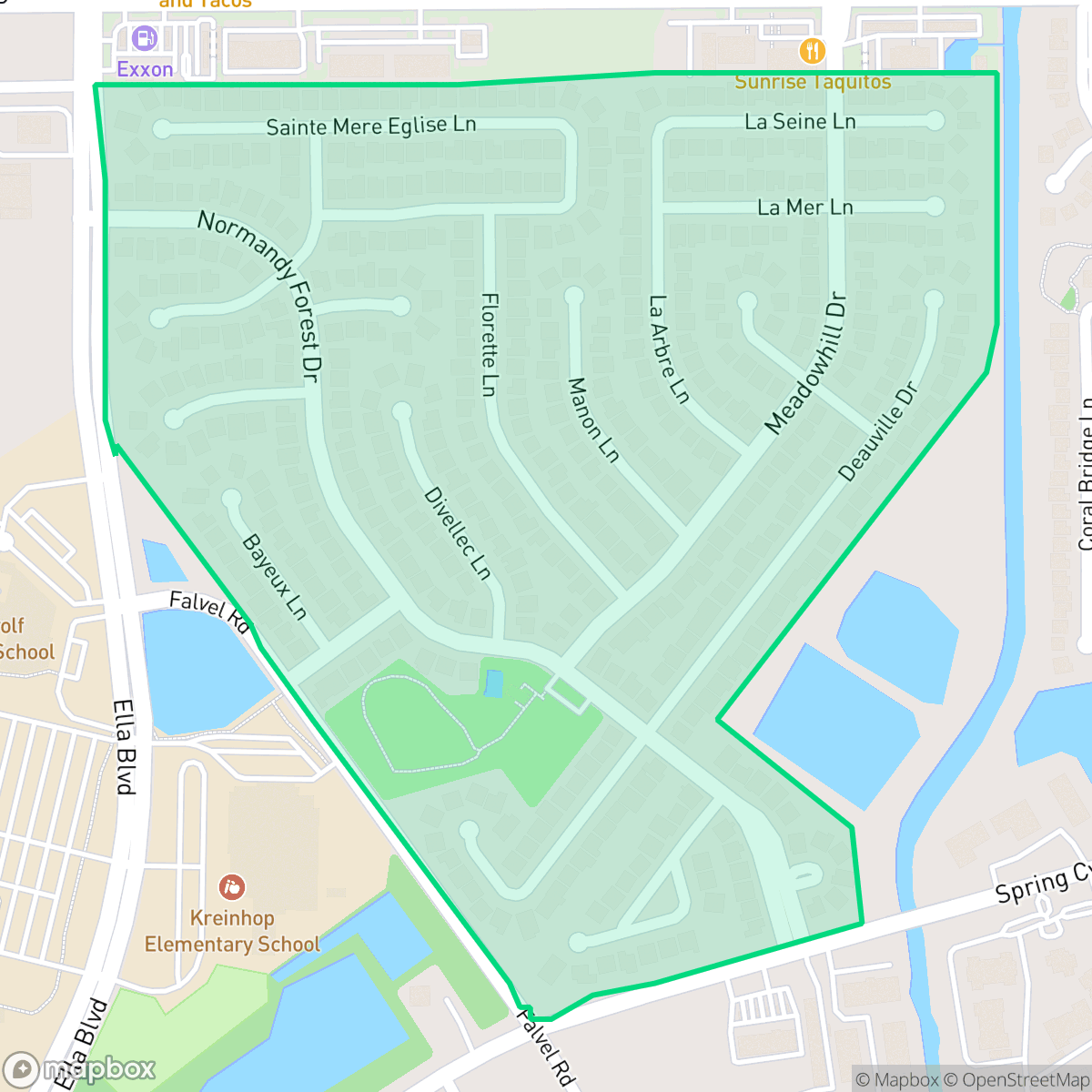 Map showing the location of Normandy Forest, Houston, TX