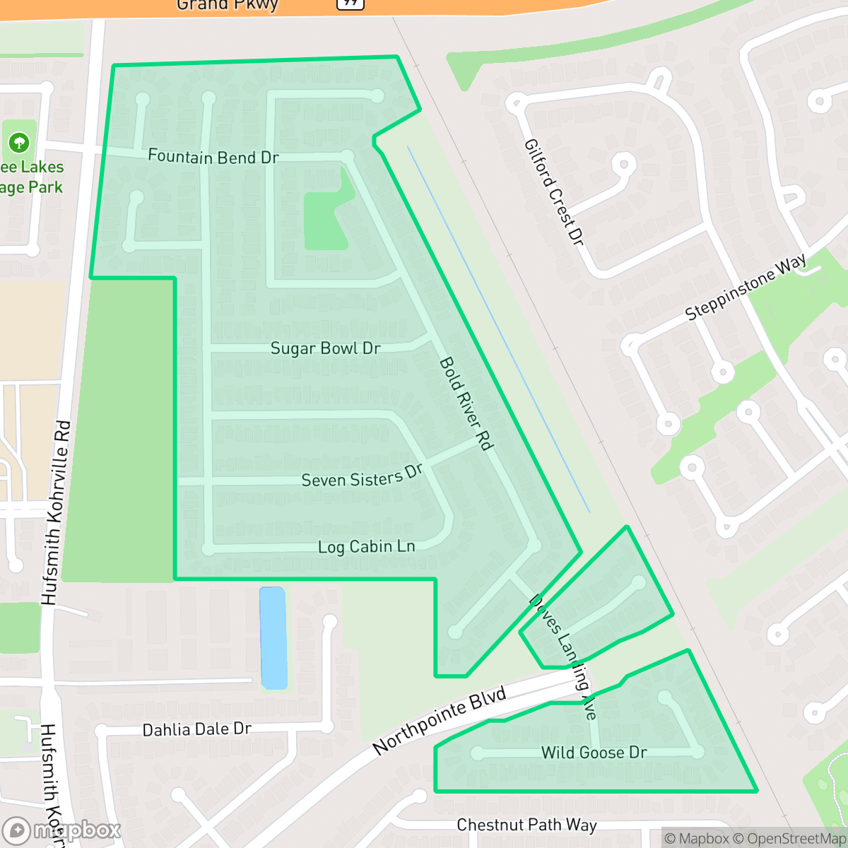 Map showing the location of Northern Point, Houston, TX