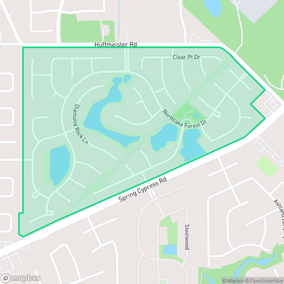 Map showing the location of Northlake Forest, Houston, TX
