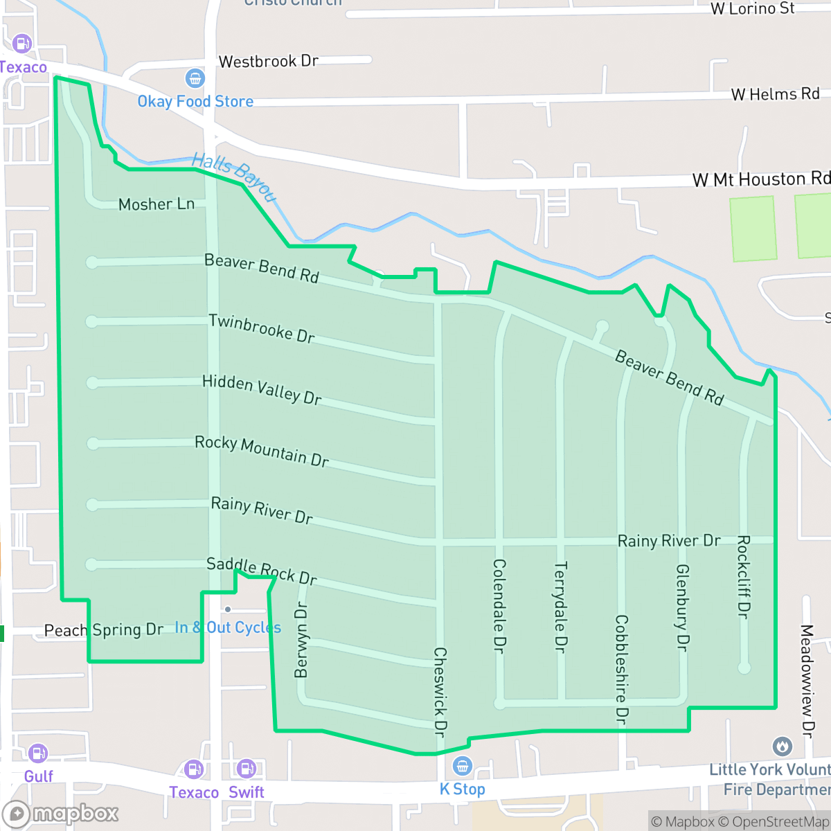 Map showing the location of Northline Terrace, Houston, TX