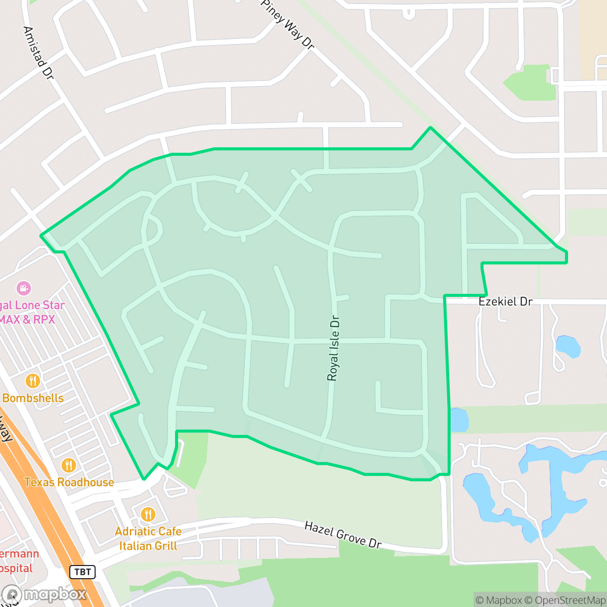 Map showing the location of Northpointe East, Houston, TX