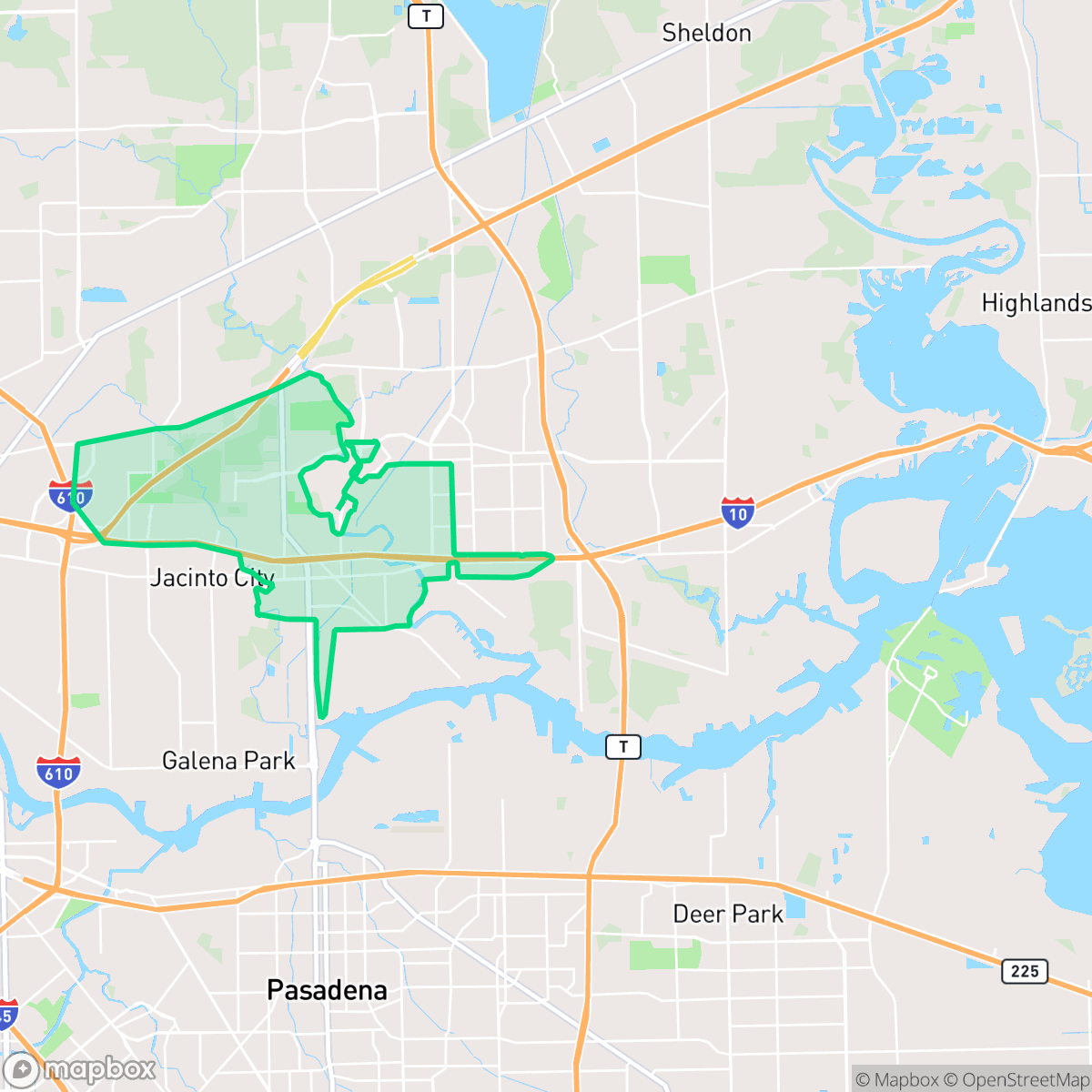 Map showing the location of Northshore, Houston, TX
