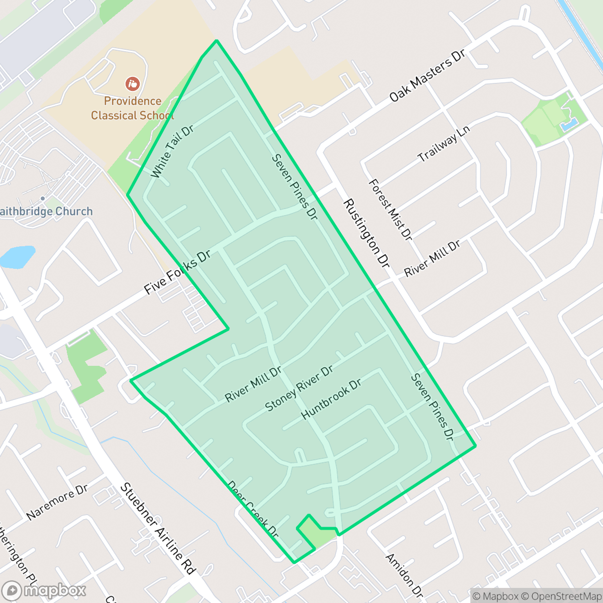 Map showing the location of Oakwood Glen, Houston, TX