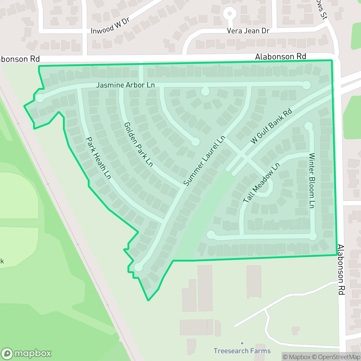 Map showing the location of Parkland Place, Houston, TX
