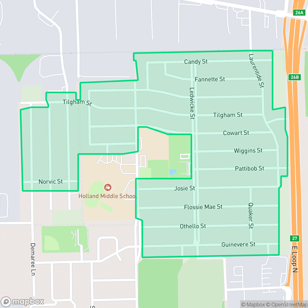 Map showing the location of Pleasantville, Houston, TX