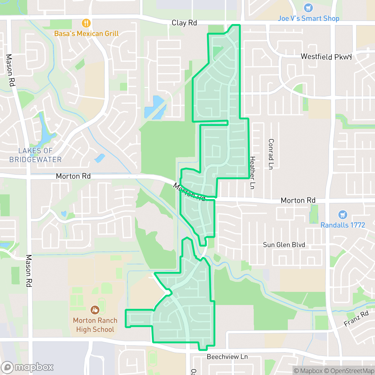 Map showing the location of Raintree Village, Houston, TX