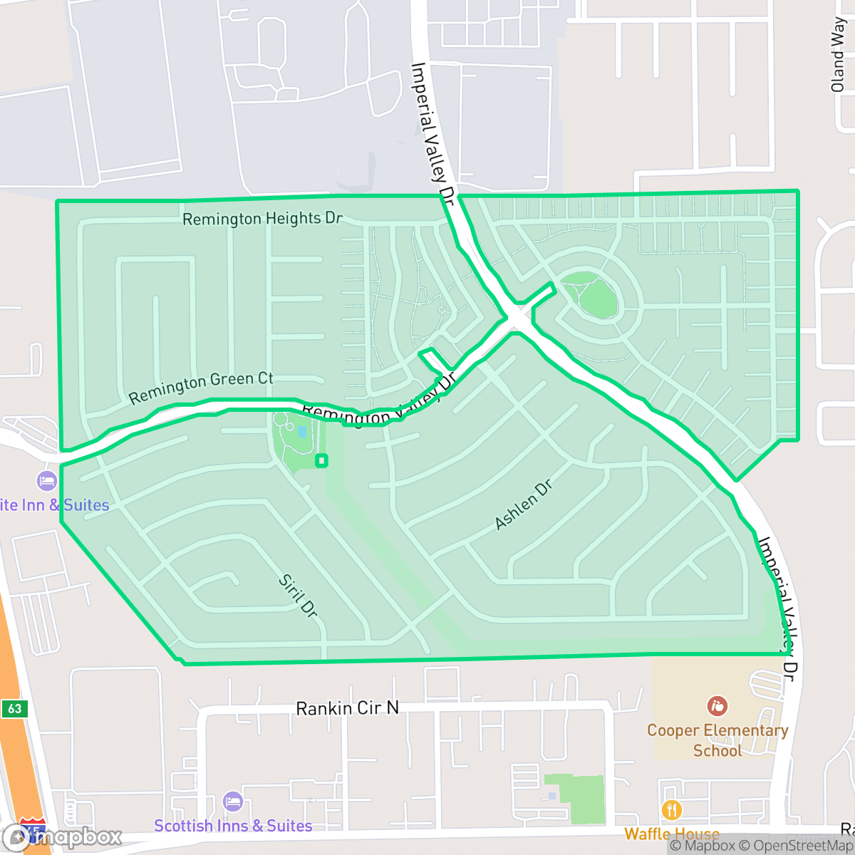Map showing the location of Remington Ranch, Houston, TX