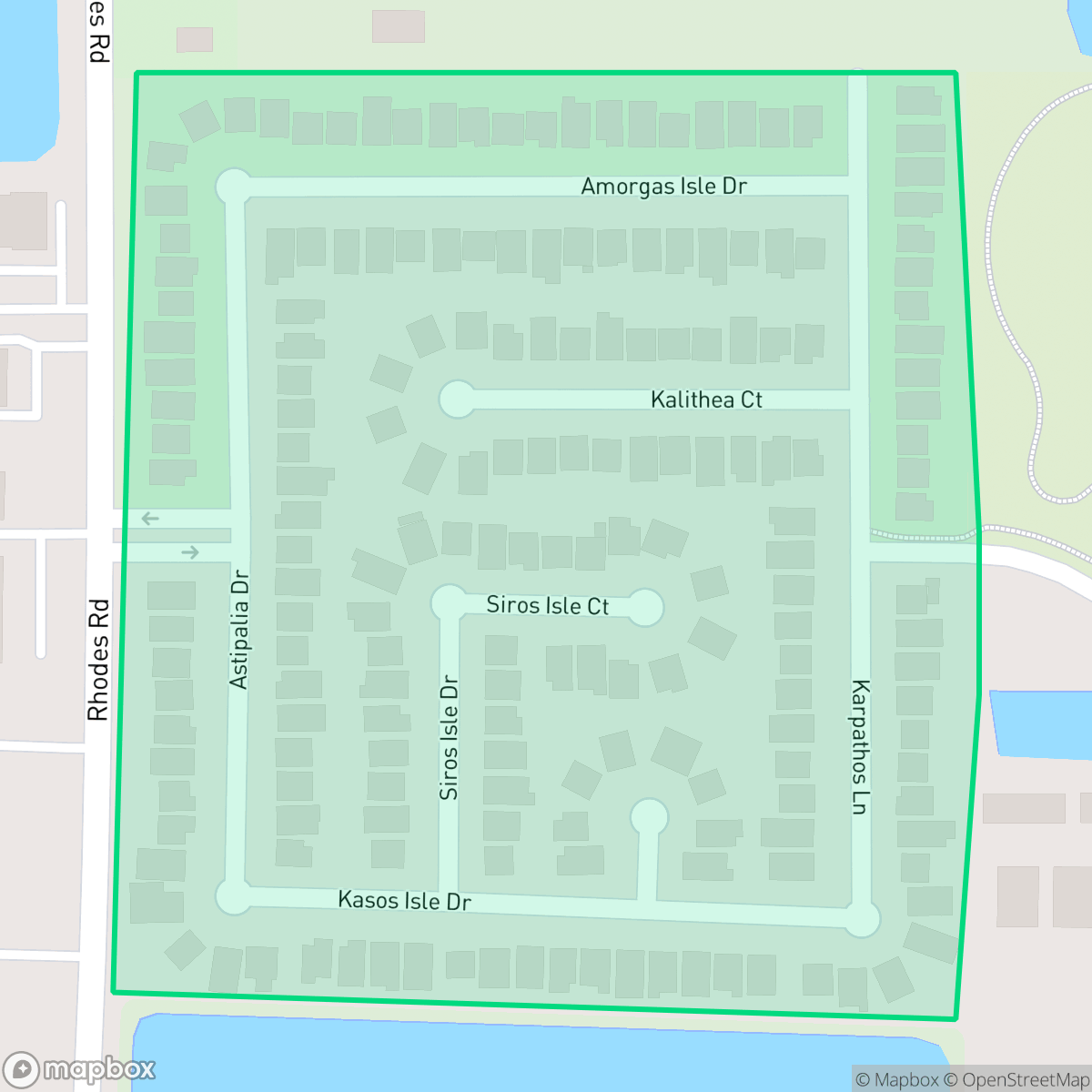 Map showing the location of Rhodes Landing, Houston, TX