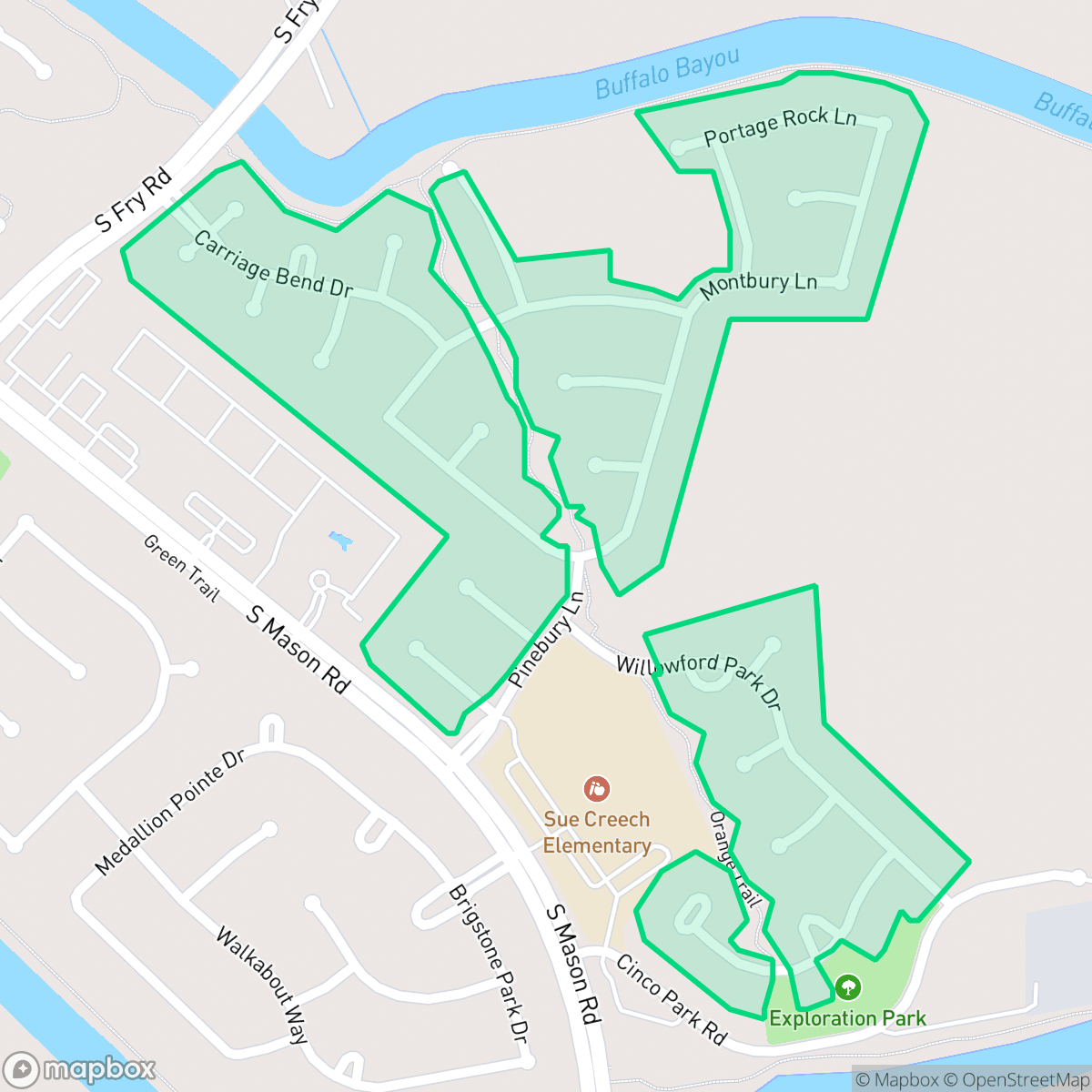 Map showing the location of Saddlebrook Crossing, Houston, TX