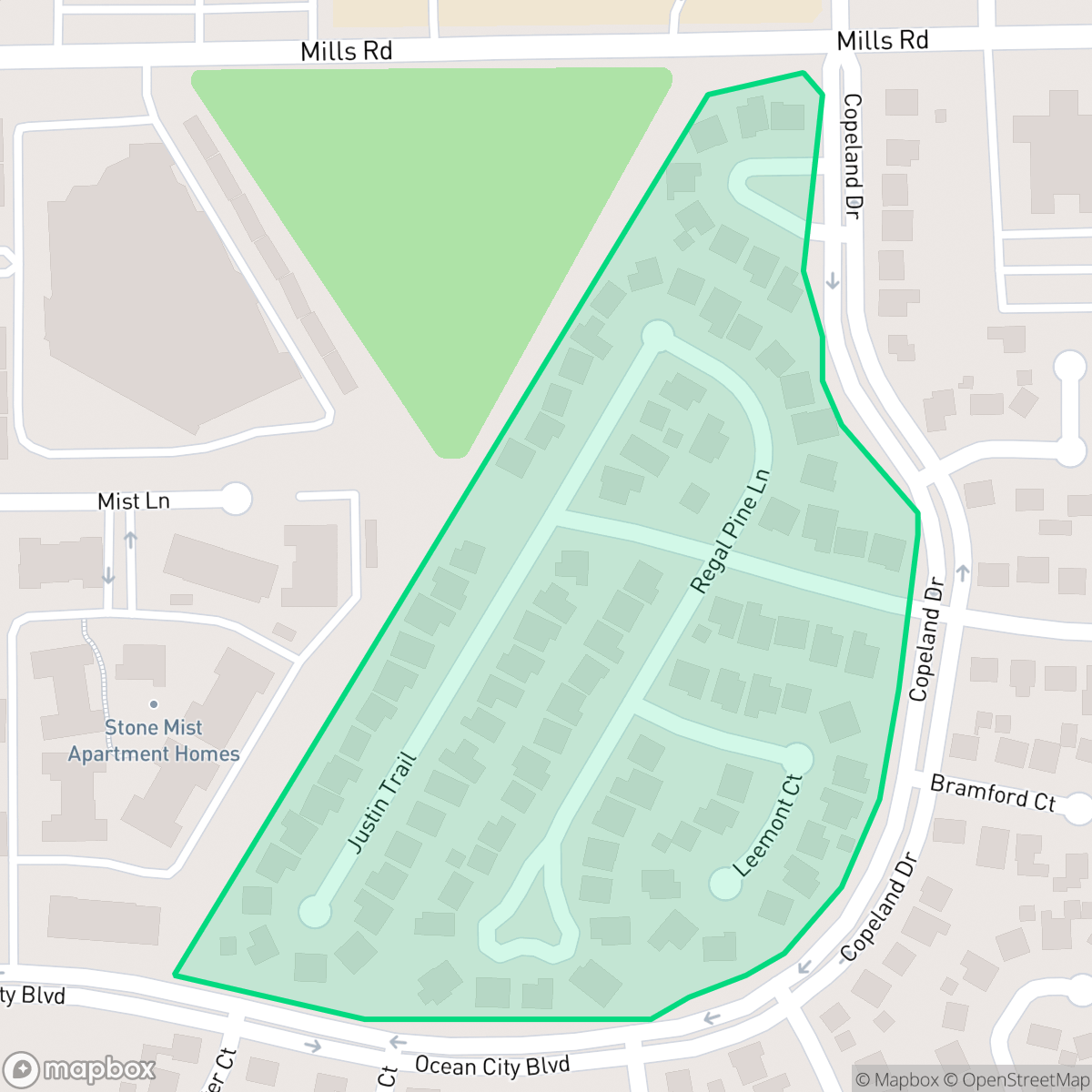 Map showing the location of Silver Pines, Houston, TX