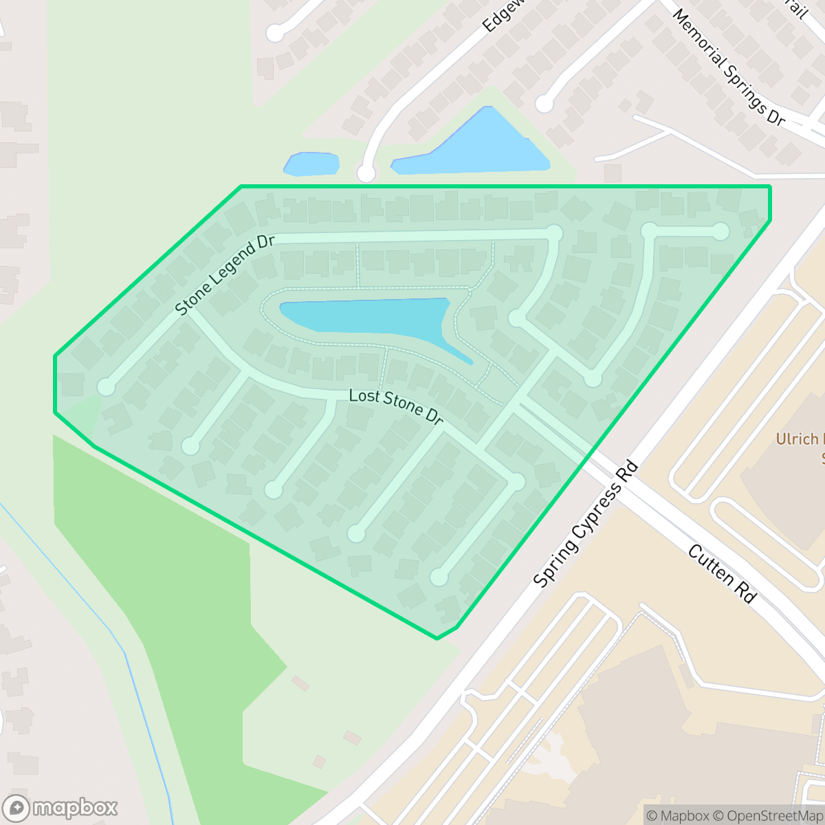 Map showing the location of Stonebrook Estates, Houston, TX