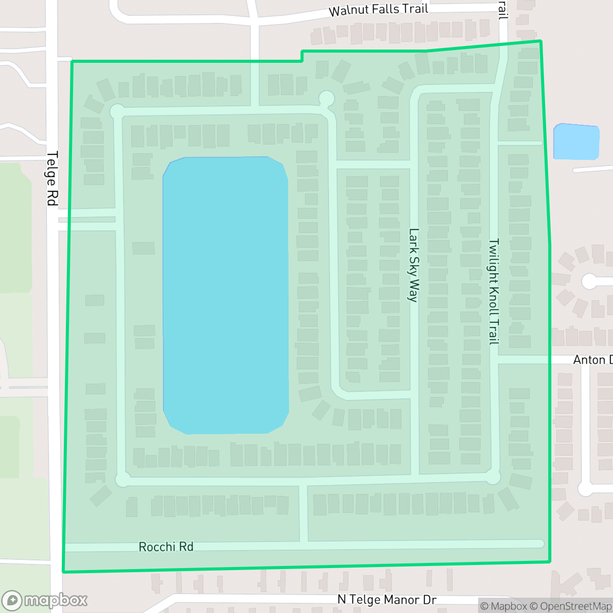 Map showing the location of Telge Ranch, Houston, TX