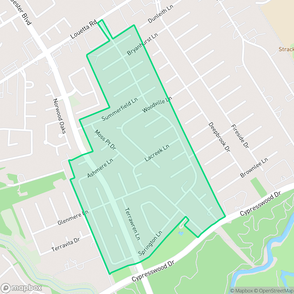 Map showing the location of Terranova West, Houston, TX