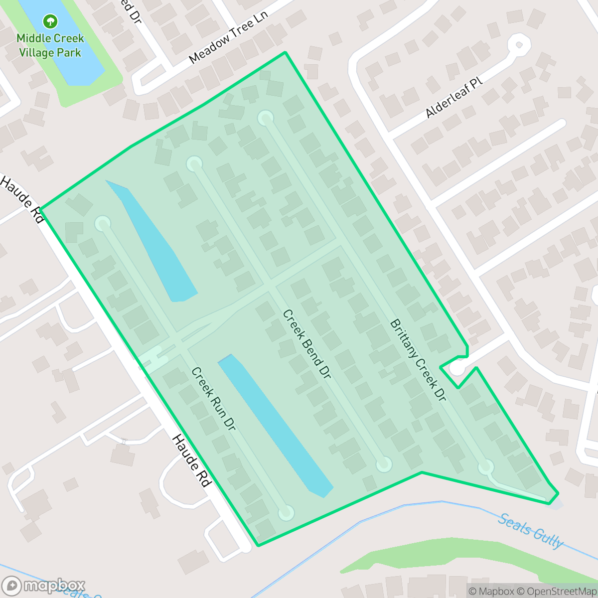 Map showing the location of The Estates at Creeks End, Houston, TX