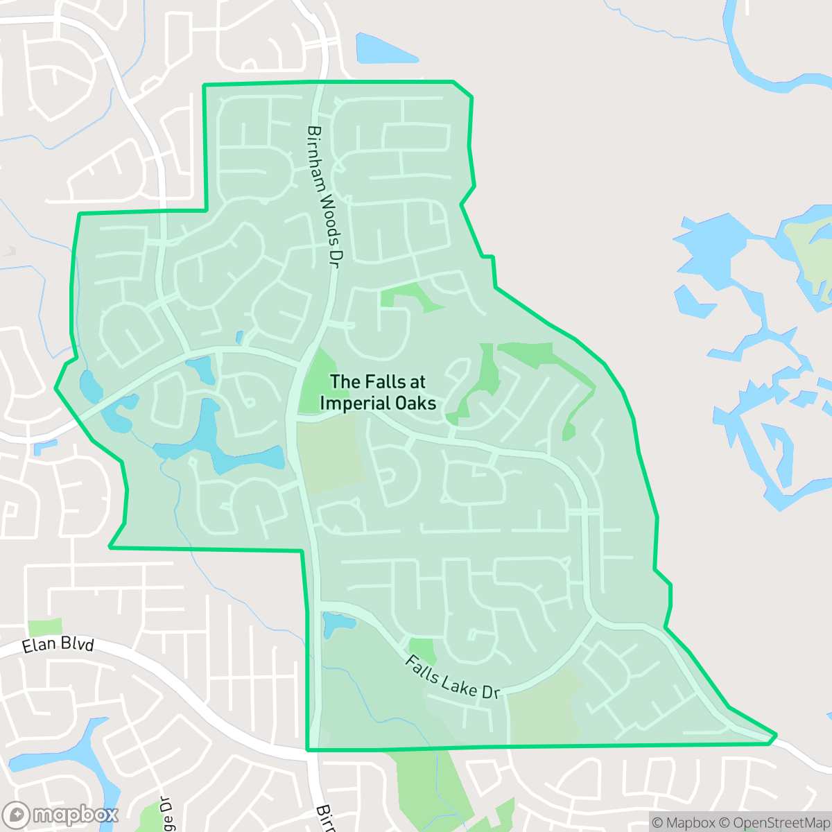 Map showing the location of The Falls at Imperial Oaks, Houston, TX