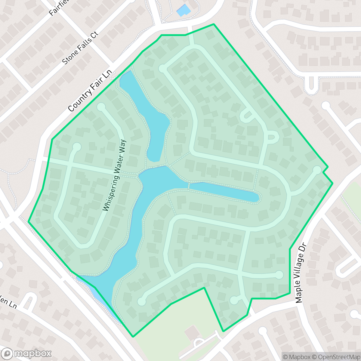 Map showing the location of The Lakes, Houston, TX
