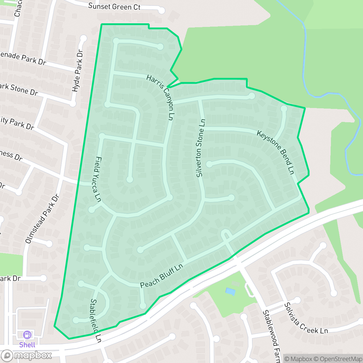 Map showing the location of The Villages of Stablewood Farms, Houston, TX