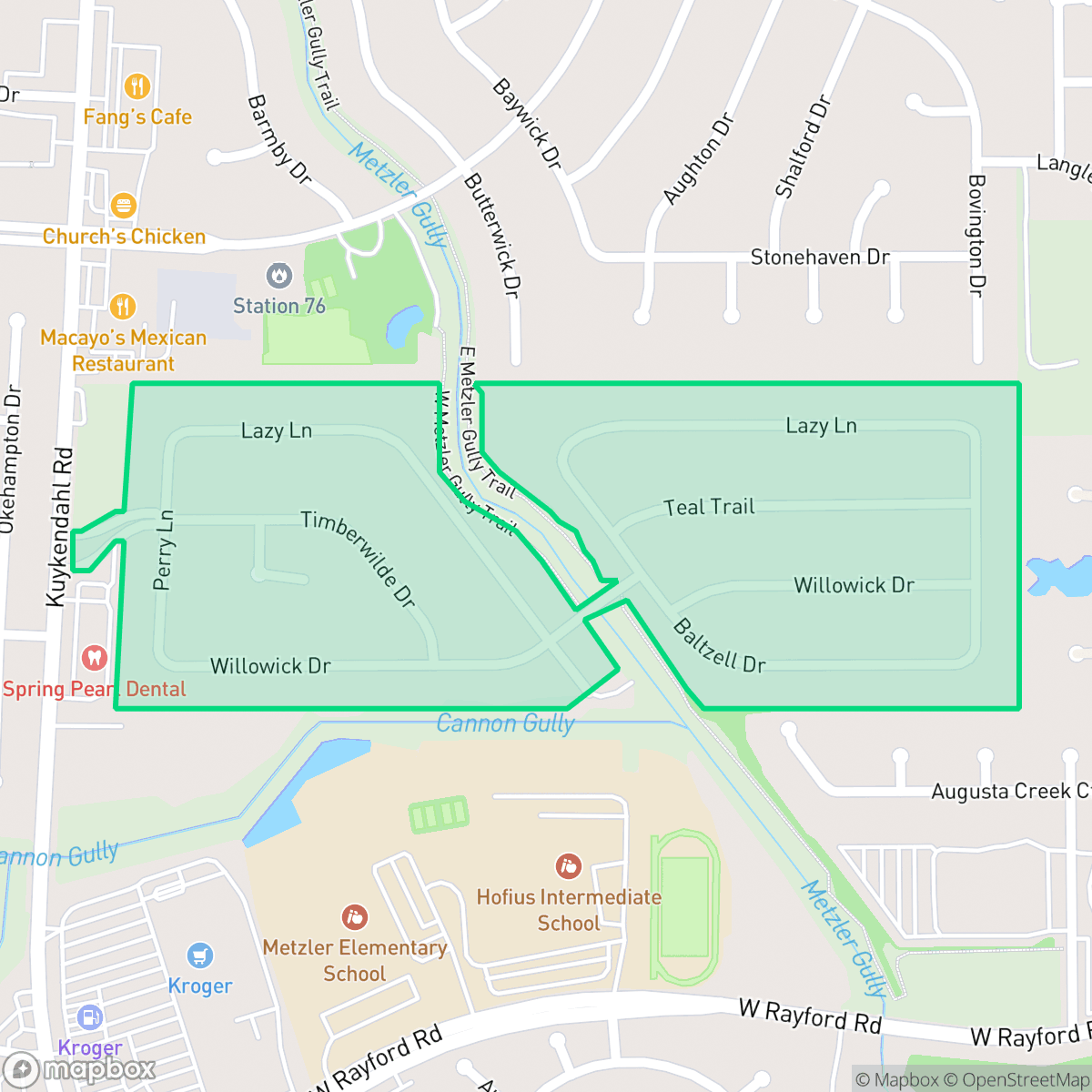 Map showing the location of Timberwilde, Houston, TX