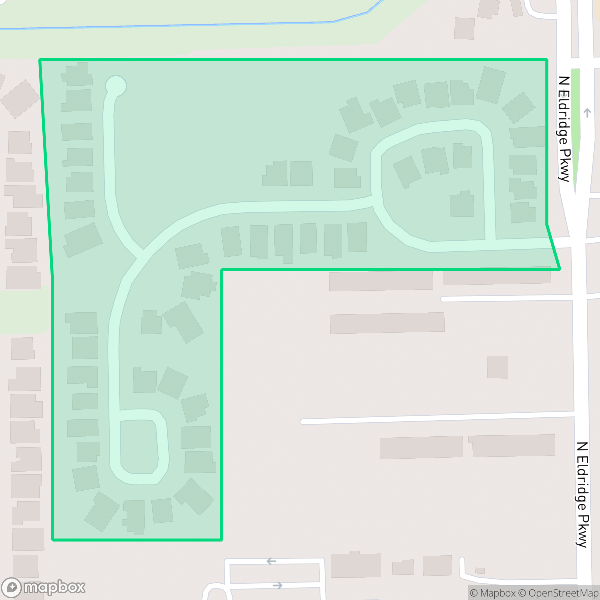 Map showing the location of Treeline North, Houston, TX