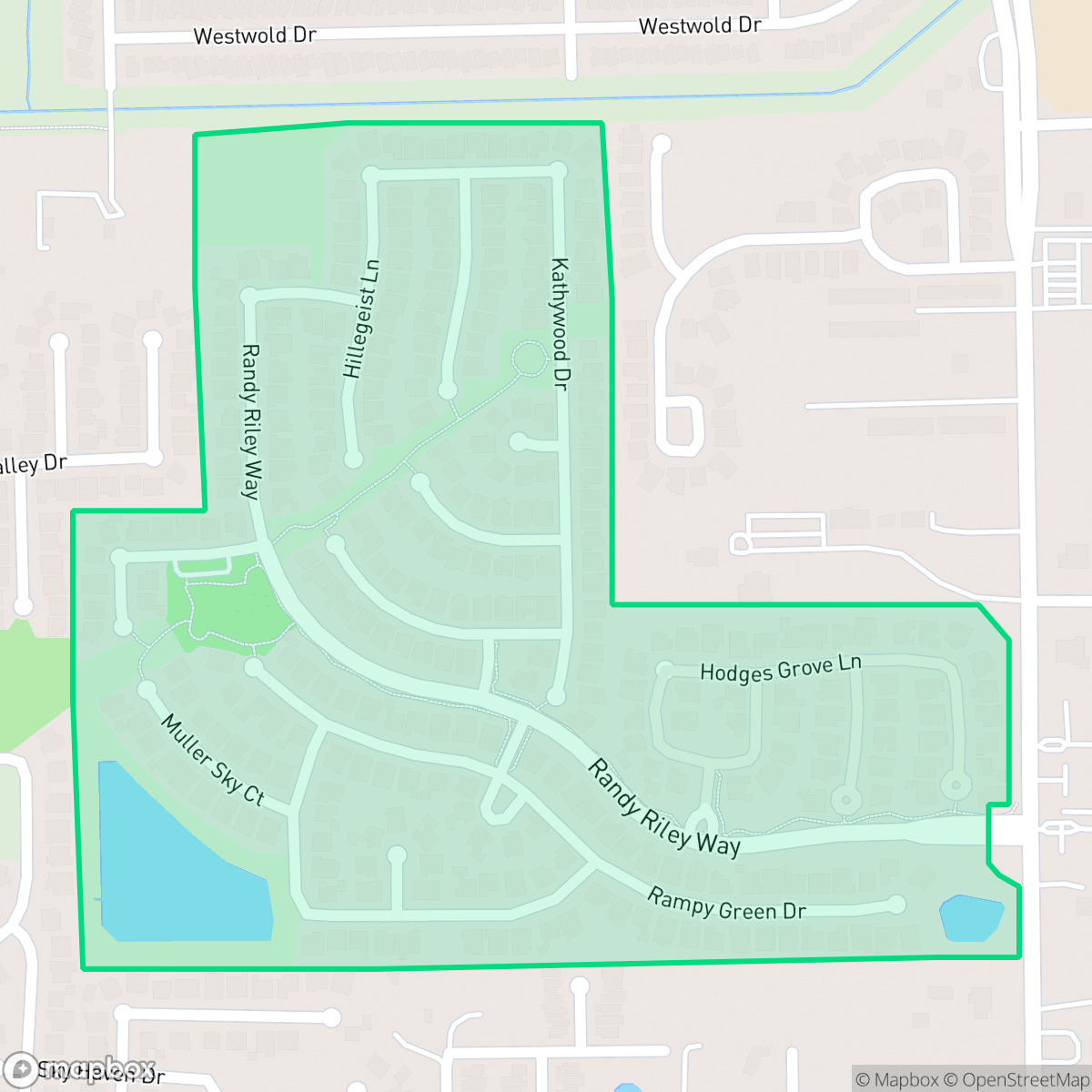 Map showing the location of Treeline, Houston, TX